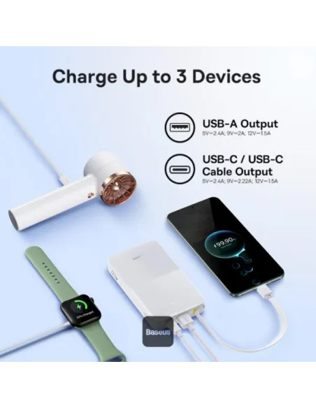 Baseus EnerFill FP11 Blanco : power bank 10000mAh 15W