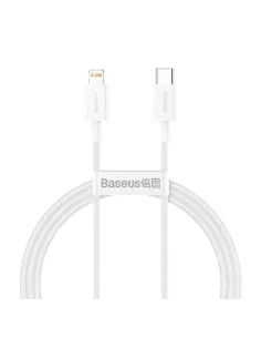 Baseus USB-C a Lightning 1m Blanco Carga Rápida 20W iPhone PD-1406096