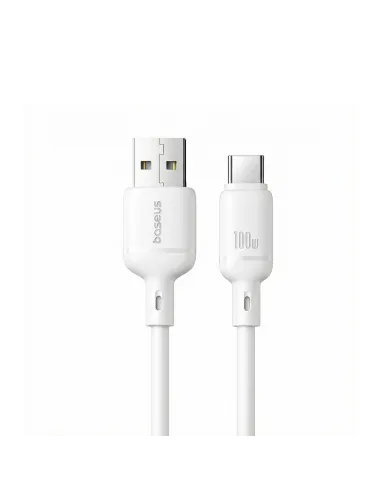 Cable de carga USB-A a USB-C Baseus Silky 3A 1 m Moon White