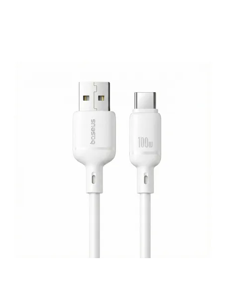 Cable de carga USB-A a USB-C Baseus Silky 3A 1 m Moon White