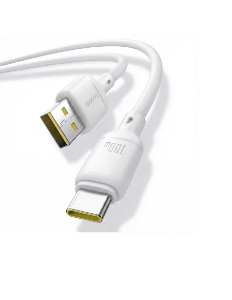 Cable de carga USB-A a USB-C Baseus Silky 3A 1 m Moon White