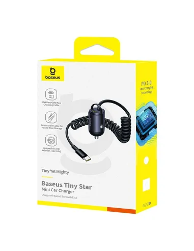 Baseus Tiny Star Mini Negro 30W: cargador coche USB-C