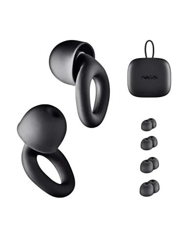 NGS NOON Black: tapones silicona 23 dB con estuche