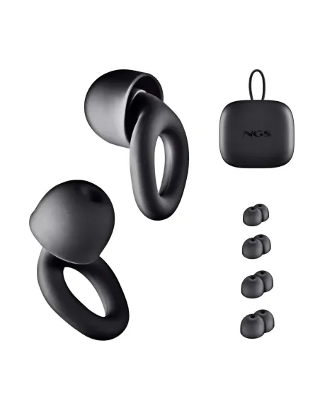 NGS NOON Black: tapones silicona 23 dB con estuche