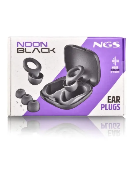 NGS NOON Black: tapones silicona 23 dB con estuche