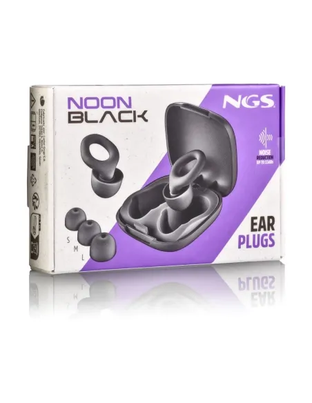 NGS NOON Black: tapones silicona 23 dB con estuche