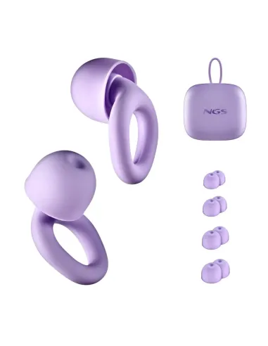 NGS NOON Purple: tapones silicona 23 dB con estuche