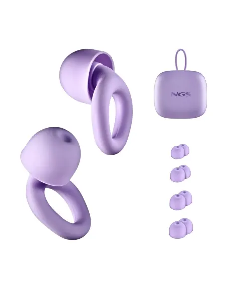 NGS NOON Purple: tapones silicona 23 dB con estuche