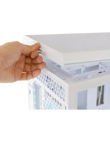 Caja Semitorre ATX Nox Hummer Anvil aRGB Blanca