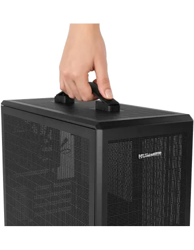 Torre NOX Hummer Refresh Negra Micro-ATX mesh con asa
