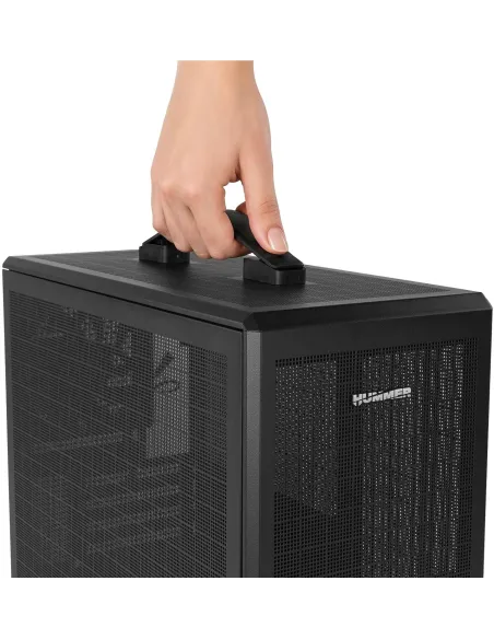 Torre NOX Hummer Refresh Negra Micro-ATX mesh con asa