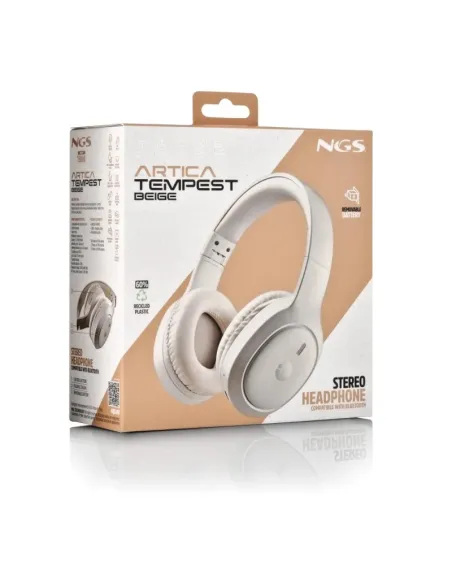 NGS Artica Tempest Beige: auriculares Bluetooth 80 h