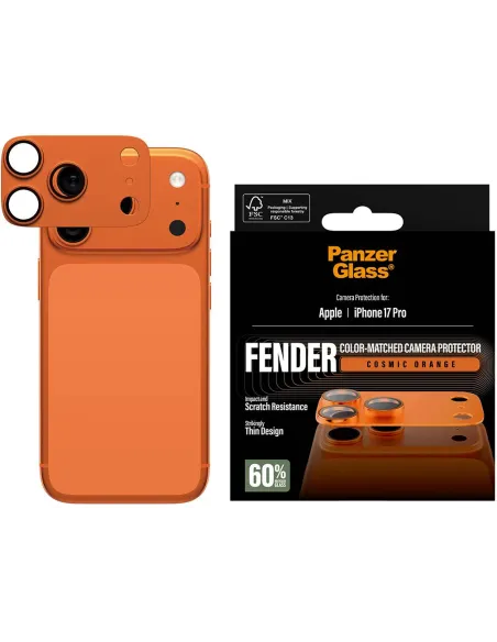 Protector de cámara iPhone 17 Pro PanzerGlass naranja