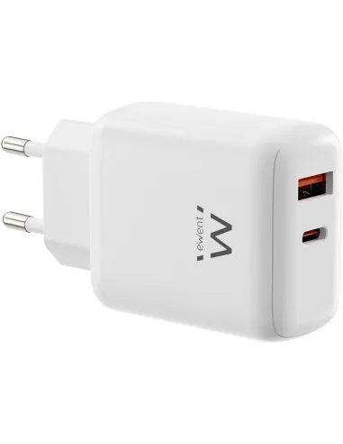 Ewent EW1329 Cargador Rápido GaN de 45W USB-C PD y USB-A QC
