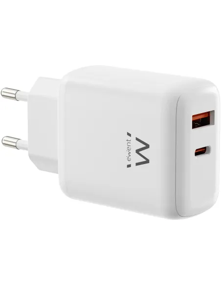 Ewent EW1329 Cargador Rápido GaN de 45W USB-C PD y USB-A QC