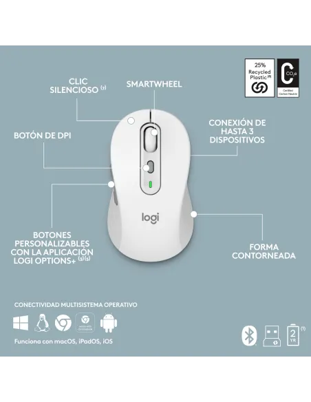 Kit Logitech Signature Slim Combo MK950 blanco