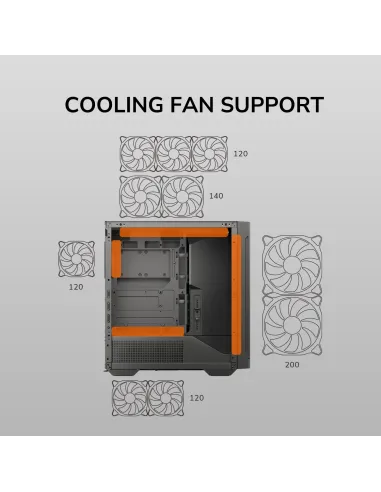 Cougar MX600 Max RGB Black: Semitorre ATX 2x200 mm USB-C 20G