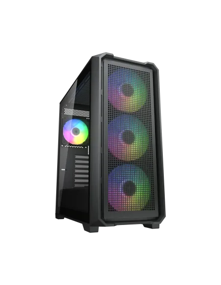 Cougar MX600 Air Black Torre Mid-Tower E-ATX con 4 Ventiladores aRGB Instalados