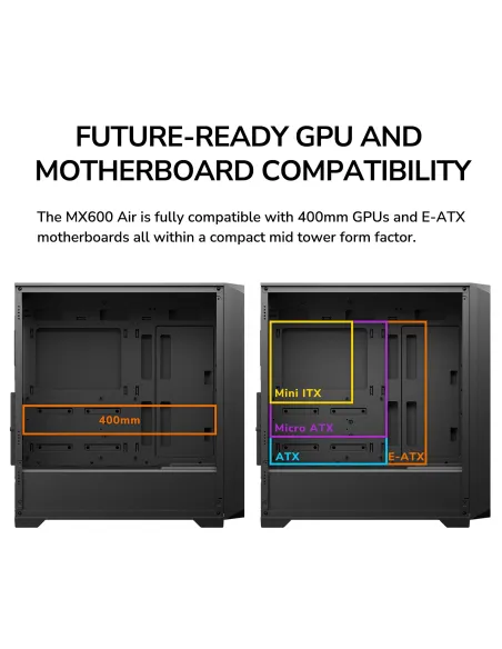 Cougar MX600 Air White: E-ATX airflow ARGB GPU 400 mm