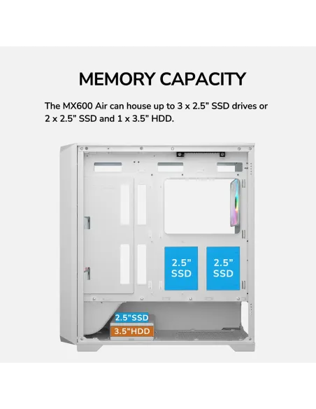 Cougar MX600 Air White: E-ATX airflow ARGB GPU 400 mm