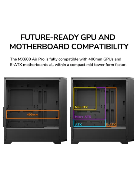 Cougar MX600 Air Pro Black: E-ATX 6 ventiladores ARGB