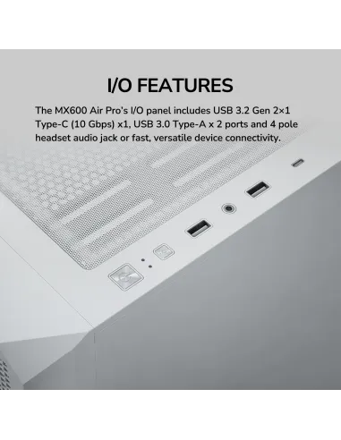 COUGAR MX600 Air Pro White: E-ATX 6 ventiladores ARGB