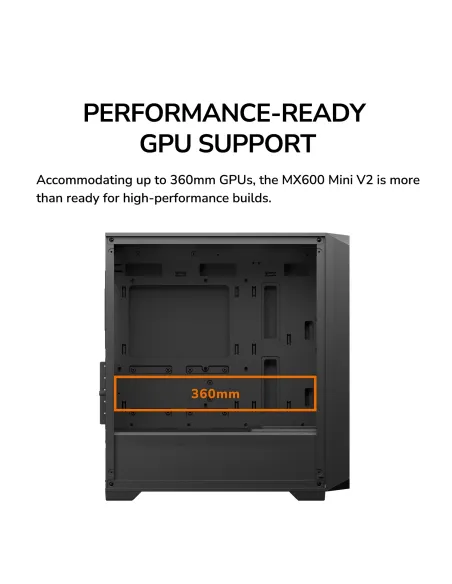 COUGAR MX600 Mini V2 White Micro-ATX ARGB y GPU hasta 360 mm