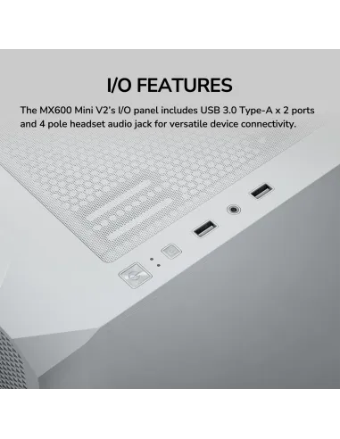 COUGAR MX600 Mini V2 White Micro-ATX ARGB y GPU hasta 360 mm