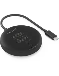 AISENS ASDS-2M2N05-BK Dock M.2 NVMe doble bahía USB 3.2 Gen2x2 de 20Gbps, clonación sin PC, ABS, Negro-HDD65690