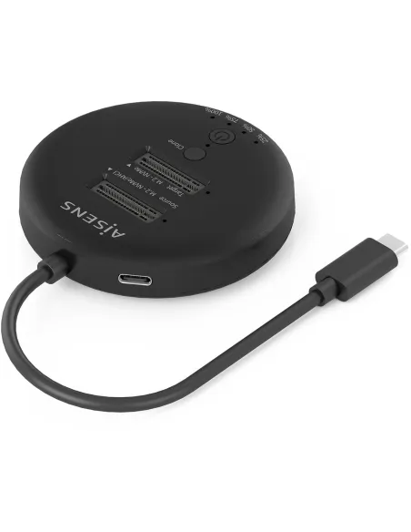Dock NVMe AISENS ASDS-2M2N05-BK doble bahía USB-C 20 Gbps