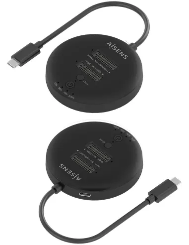 Dock NVMe AISENS ASDS-2M2N05-BK doble bahía USB-C 20 Gbps