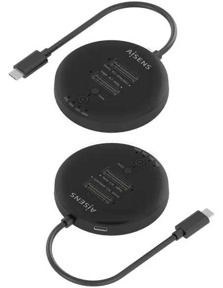 Dock NVMe AISENS ASDS-2M2N05-BK doble bahía USB-C 20 Gbps