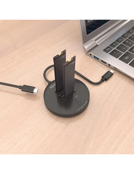 Dock NVMe AISENS ASDS-2M2N05-BK doble bahía USB-C 20 Gbps