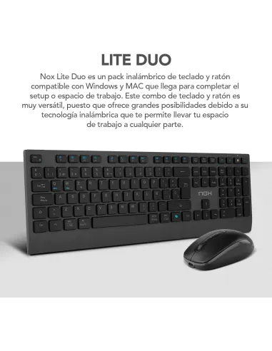 NOX Lite Duo: combo inalámbrico recargable ES