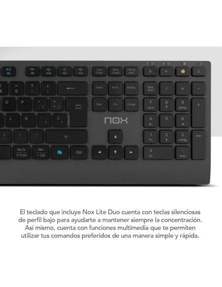 NOX Lite Duo: combo inalámbrico recargable ES