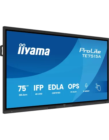 iiyama ProLite TE7515A-B2AG Pantalla Táctil Multipunto 4K UHD IPS 24/7 Android 14 Certificación Google EDLA Negro