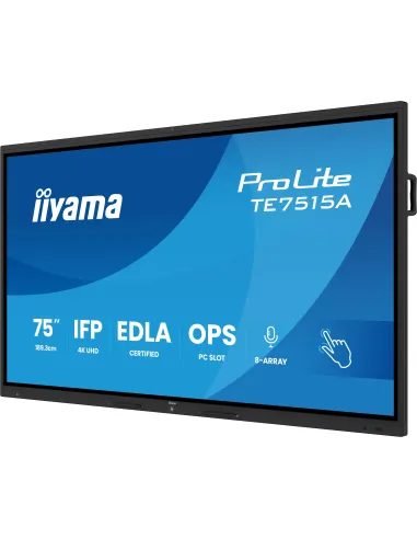 Panel interactivo 75" 4K USB-C Iiyama ProLite TE7515A-B2AG