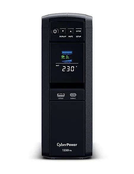 CyberPower CP1350EPFCLCD SAI Línea Interactiva de 1350VA 810W 6 Puertos Schuko y Pantalla LCD