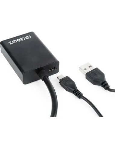 Gembird A-VGA-HDMI-01 Adaptador de Imagen VGA a HDMI/Jack 3.5mm Full HD 15 cm Negro