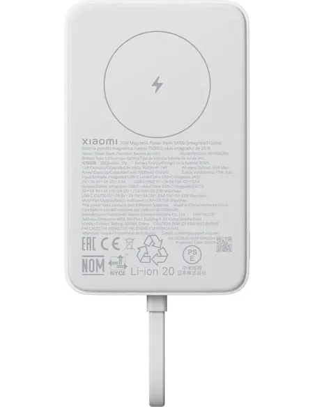 Power bank Xiaomi Magnetic Power Bank 10000 Blanca