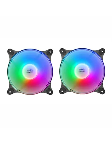 Mars Gaming MFDUO Pack 2 Ventiladores Suplementarios FRGB Rainbow 120mm Negros