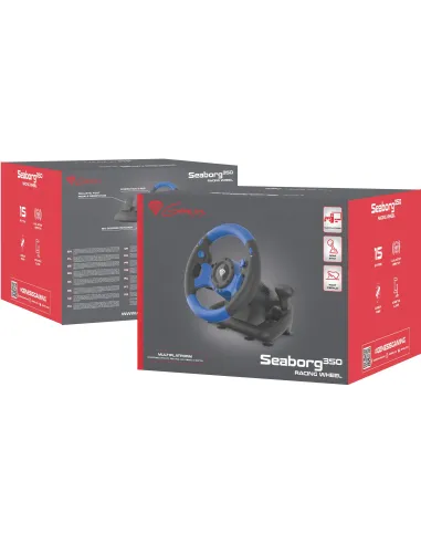 Volante con pedales Genesis Seaborg 350 Azul y Negro