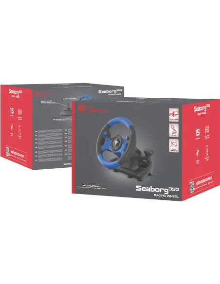 Volante con pedales Genesis Seaborg 350 Azul y Negro
