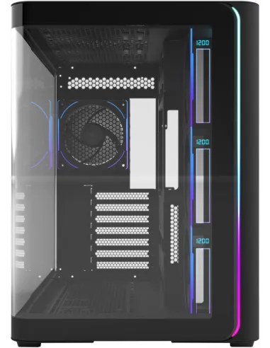 FSP M580-BP Plus negro: caja PC negra 270° USB-C ATX 360mm