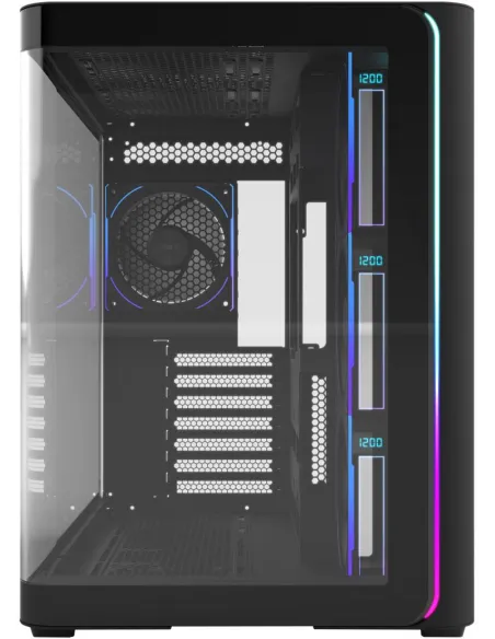 FSP M580-BP Plus negro: caja PC negra 270° USB-C ATX 360mm