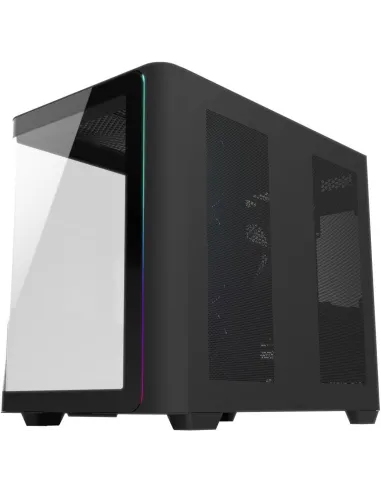 FSP M580-BP Plus negro: caja PC negra 270° USB-C ATX 360mm