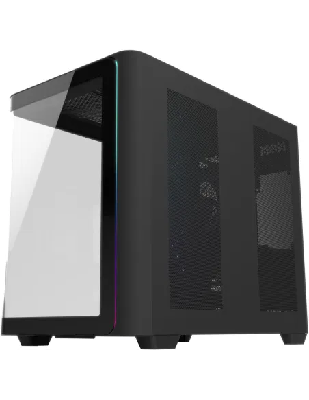 FSP M580-BP Plus negro: caja PC negra 270° USB-C ATX 360mm