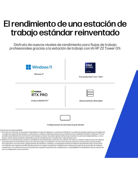 Workstation HP Z2 G1i D4CU4ET con Intel Core Ultra 7 265K