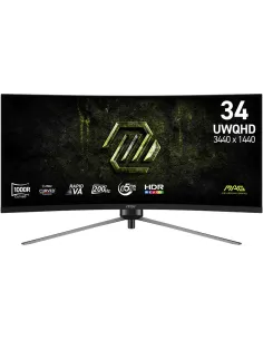 MSI MAG 345CQRF E20 Negro 34" UltraWide Dual Quad HD 200Hz Rapid VA Curvo Ajuste de altura