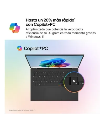 Portátil LG Gram Pro 16Z90TS-G.AU99BN de 16" WQXGA y Wi-Fi 7